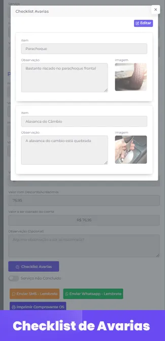 Aplicativo de Gestão Automotivo com Checklist de avarias
