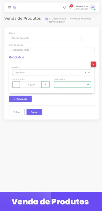 Aplicativo de Gestão Automotivo com Venda de produtos